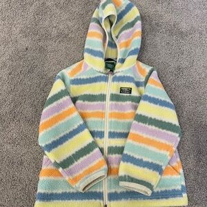 L.L. Bean - Toddler Colorful Striped Hooded Fleece Jacket